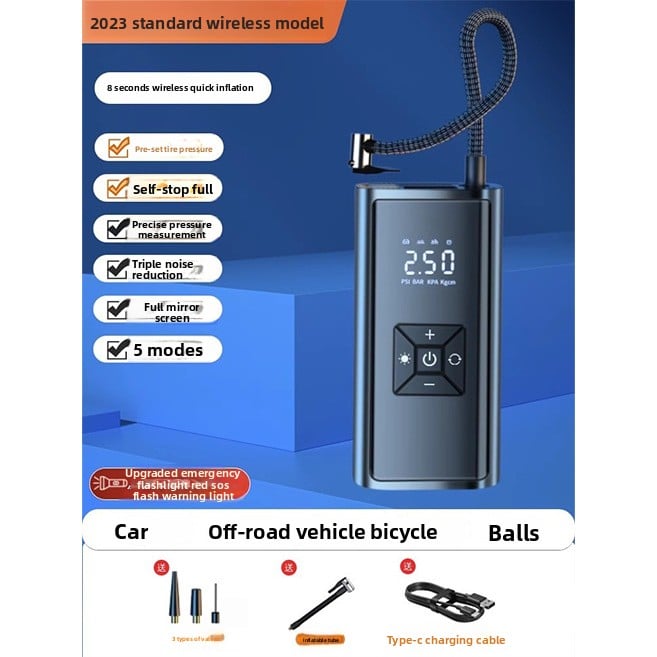 Portable electric air pump for vehicles