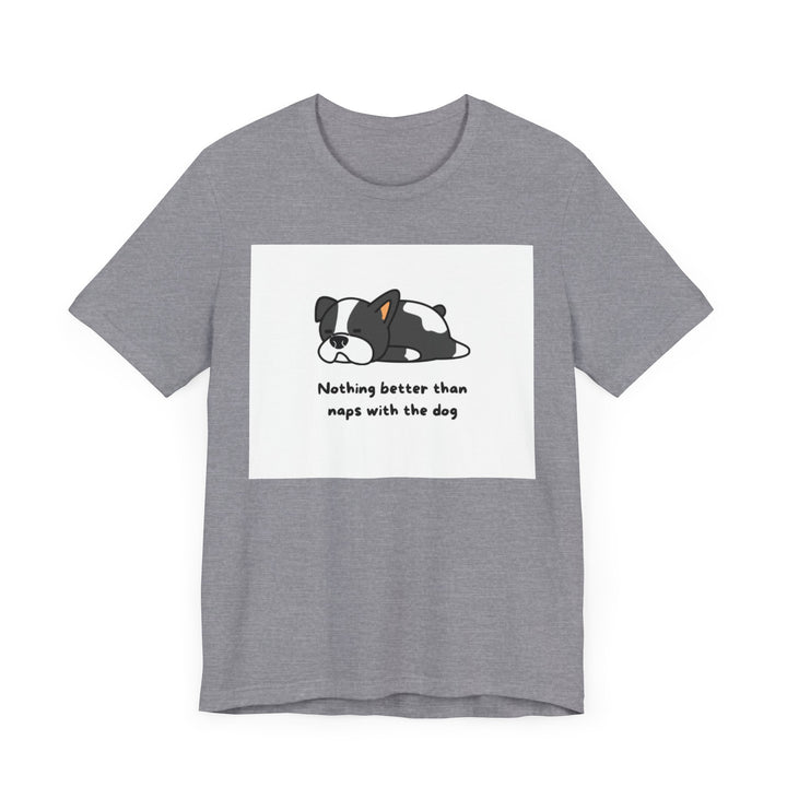 Naps with Dog Graphic Tee - Unisex Jersey Short Sleeve T-Shirt