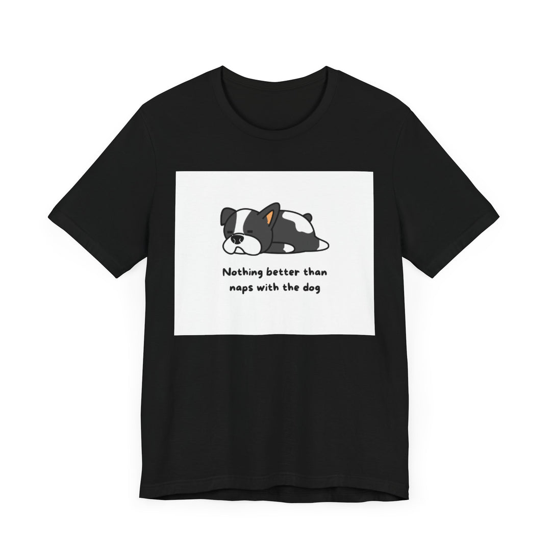 Naps with Dog Graphic Tee - Unisex Jersey Short Sleeve T-Shirt