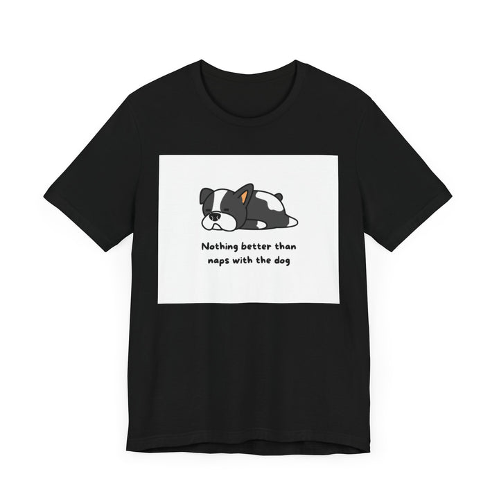 Naps with Dog Graphic Tee - Unisex Jersey Short Sleeve T-Shirt