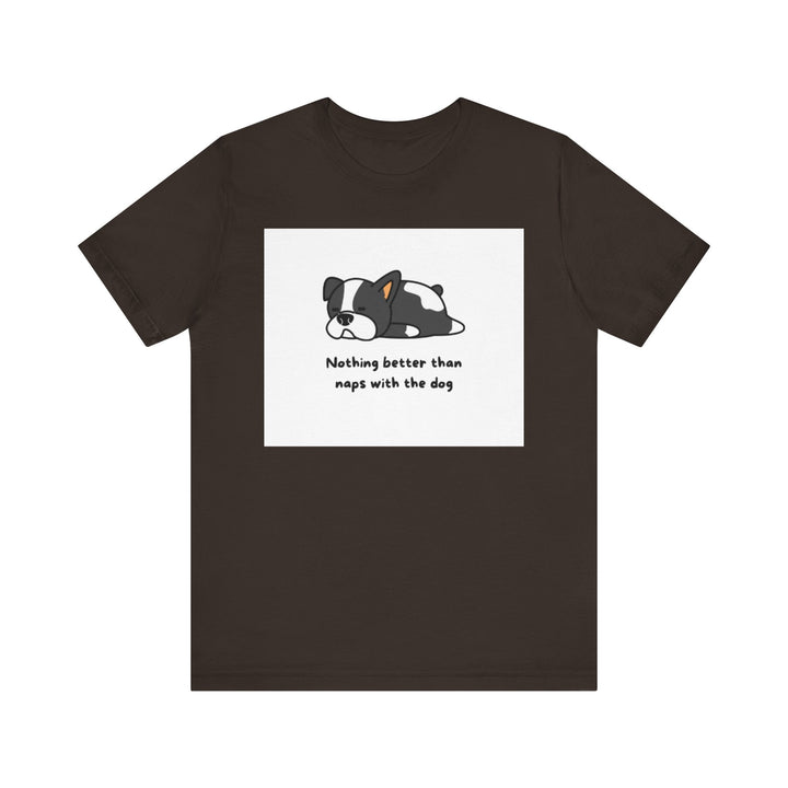 Naps with Dog Graphic Tee - Unisex Jersey Short Sleeve T-Shirt