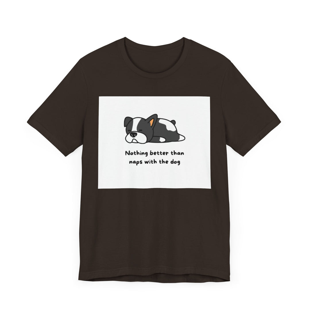 Naps with Dog Graphic Tee - Unisex Jersey Short Sleeve T-Shirt