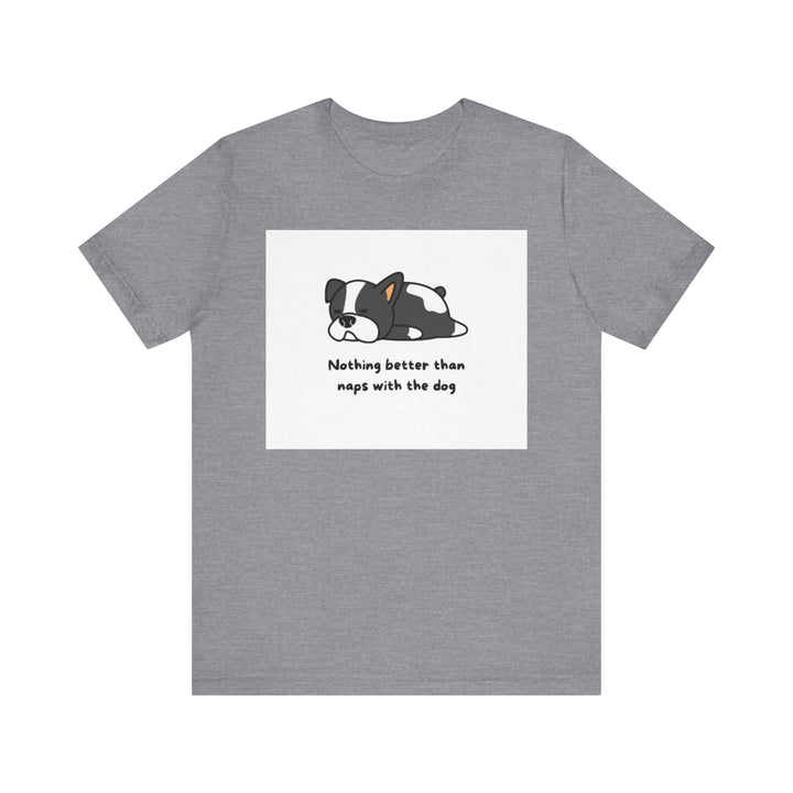 Naps with Dog Graphic Tee - Unisex Jersey Short Sleeve T-Shirt