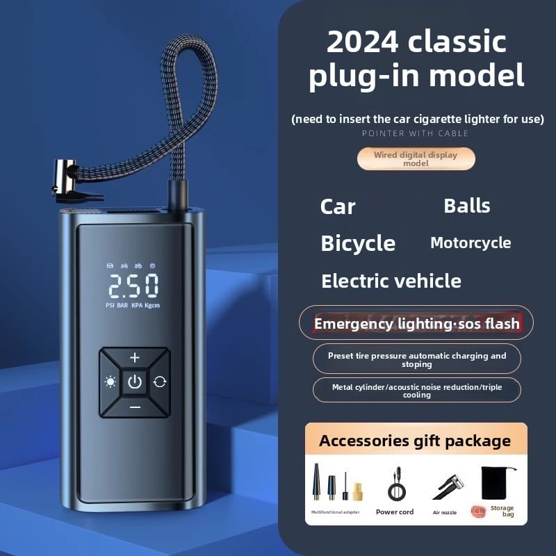 Portable electric air pump for vehicles