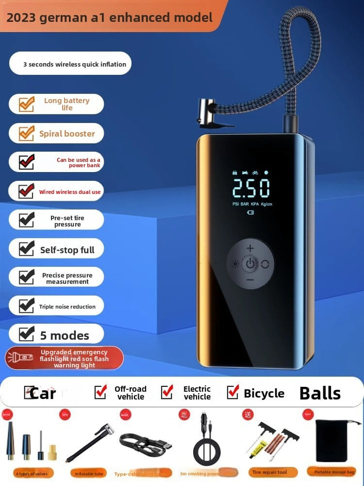 Portable electric air pump for vehicles