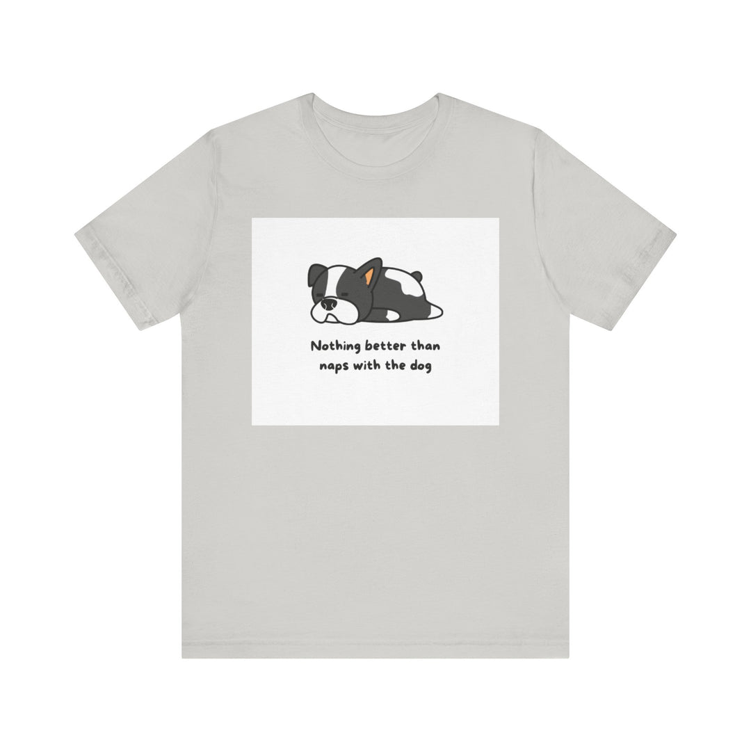 Naps with Dog Graphic Tee - Unisex Jersey Short Sleeve T-Shirt