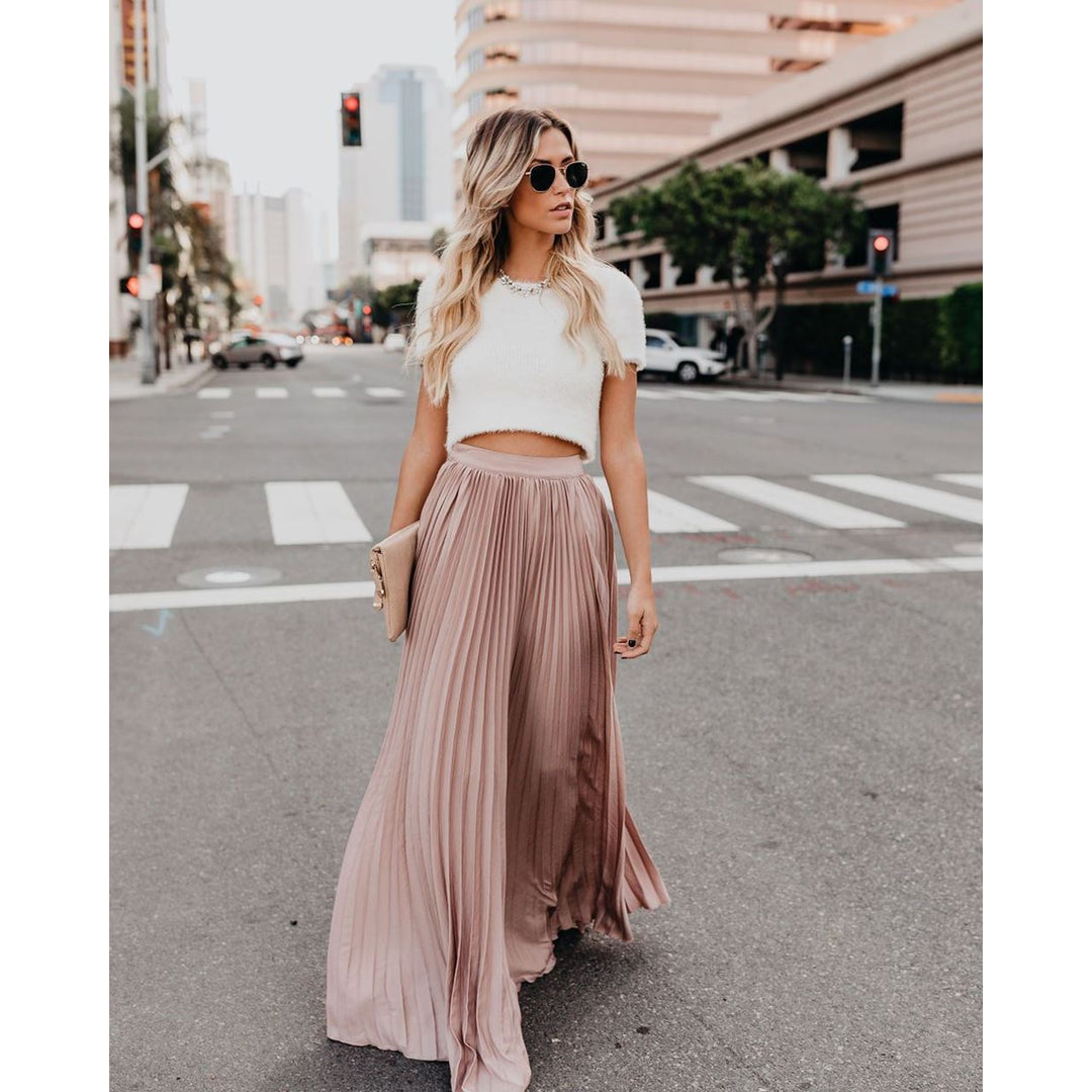 Fashion casual waist long skirt