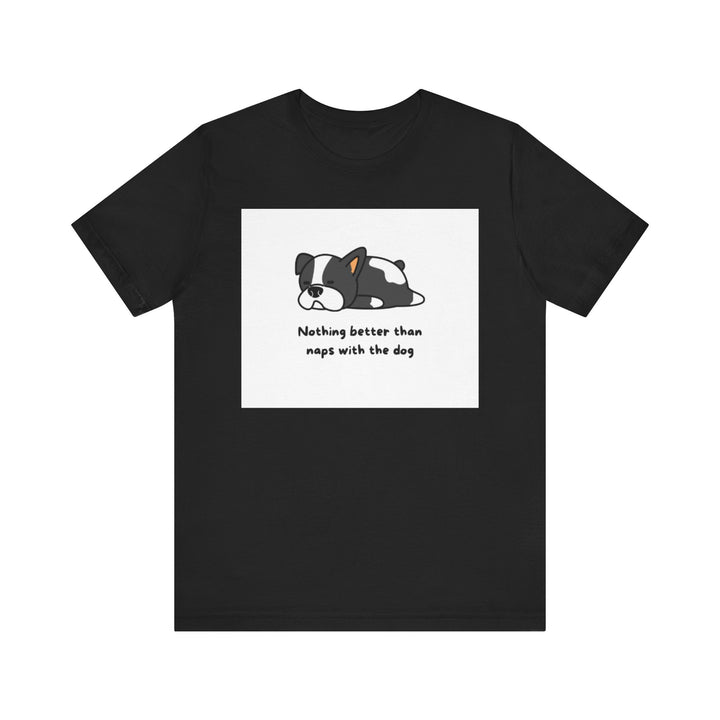 Naps with Dog Graphic Tee - Unisex Jersey Short Sleeve T-Shirt