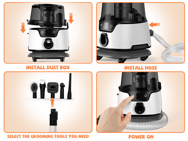 Dog Grooming Kit,Pet Hair Vacuum and Dog Dryer with 5 Pet Grooming Tools, 600w Dog Grooming Vacuum with 3L Dust Cup Dog Clippers, Low Noise Pet Grooming Kit with Dog Clippers for Grooming