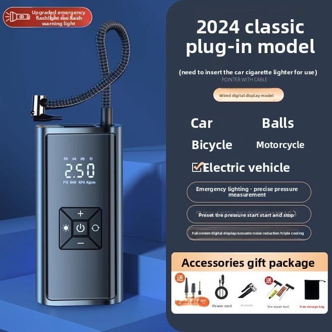 Portable electric air pump for vehicles