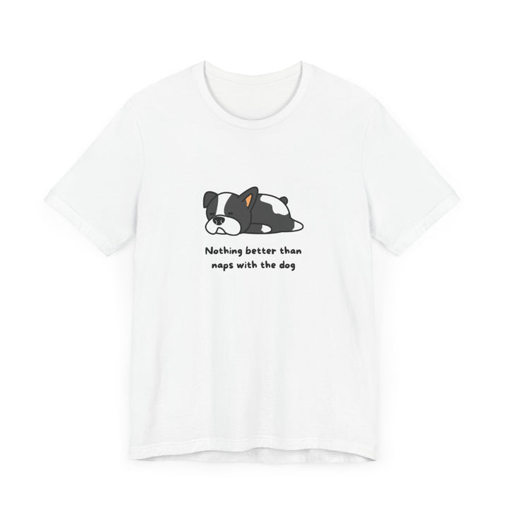 Naps with Dog Graphic Tee - Unisex Jersey Short Sleeve T-Shirt