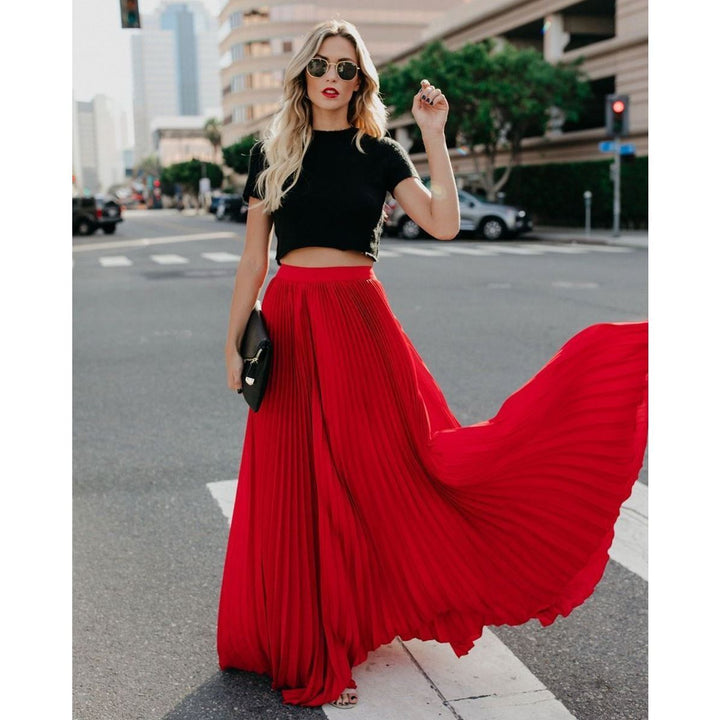 Fashion casual waist long skirt