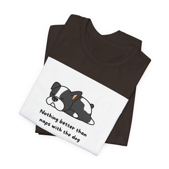 Naps with Dog Graphic Tee - Unisex Jersey Short Sleeve T-Shirt