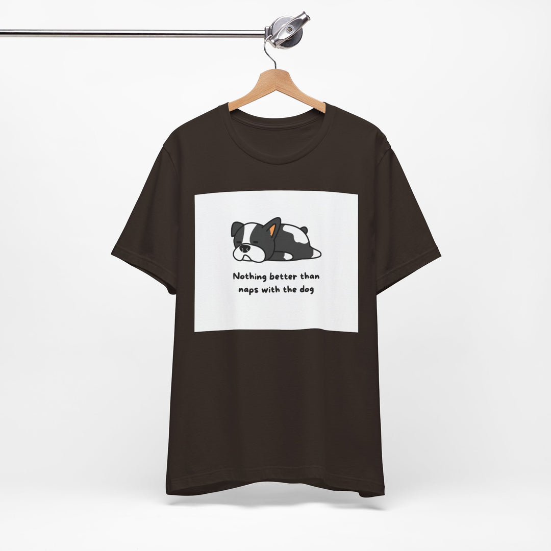 Naps with Dog Graphic Tee - Unisex Jersey Short Sleeve T-Shirt
