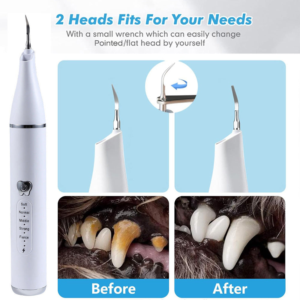 Pet Real Ultrasonic Dental Cleaner Household Usb Charging With LED Light Dog Clean Oral Cavity