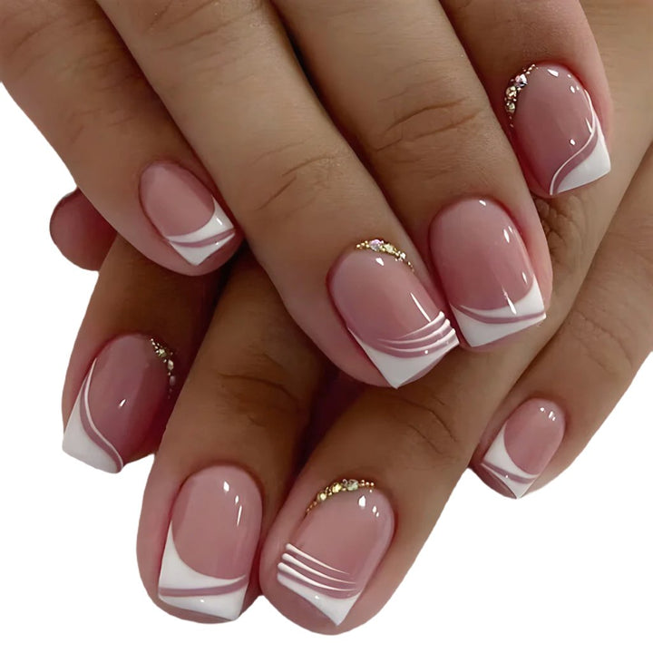 Simple French Style Short Nails