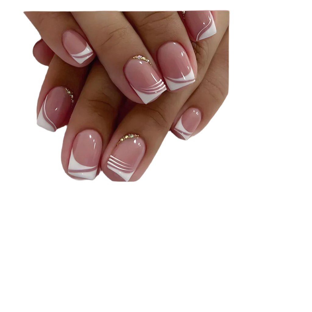 Simple French Style Short Nails