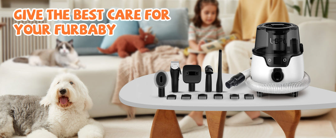 Dog Grooming Kit,Pet Hair Vacuum and Dog Dryer with 5 Pet Grooming Tools, 600w Dog Grooming Vacuum with 3L Dust Cup Dog Clippers, Low Noise Pet Grooming Kit with Dog Clippers for Grooming