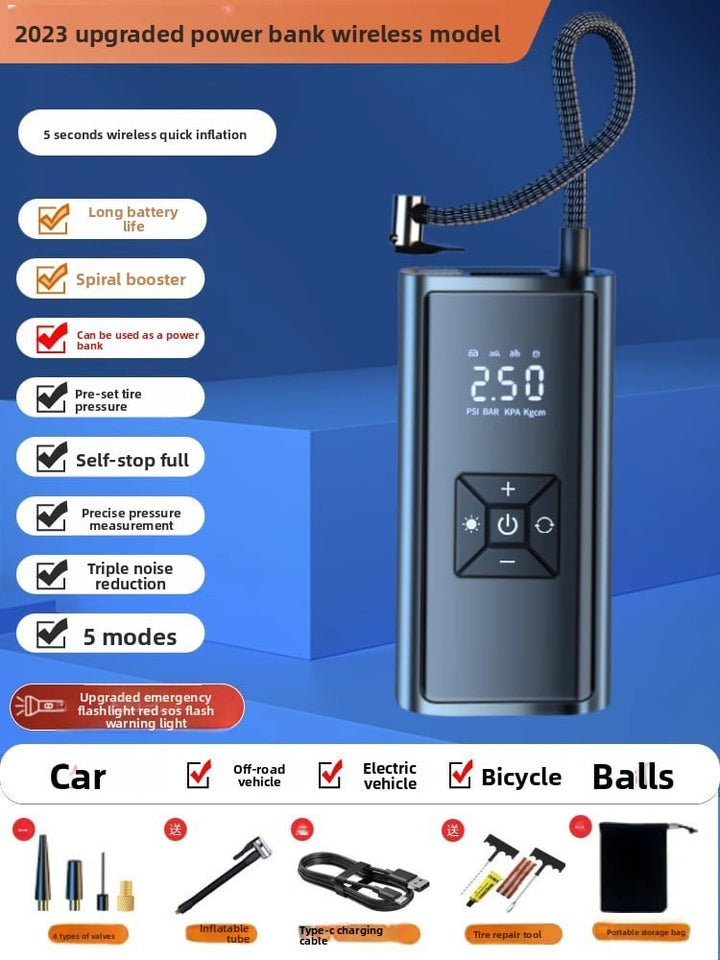 Portable electric air pump for vehicles