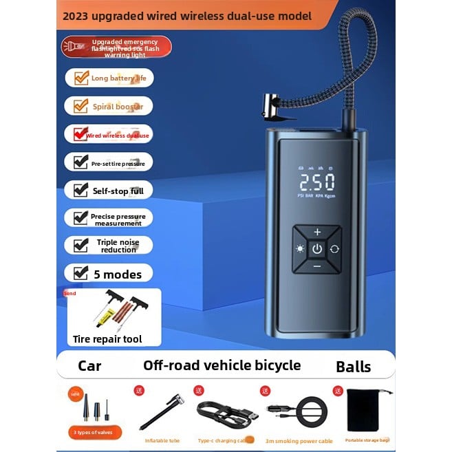 Portable electric air pump for vehicles